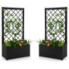 imageGiantex 2 Pack Metal Raised Garden Bed with Trellis 36 x 16 x 77 Galvanized Planter Box wDrainage Holes for Climbing Plants Vegetables Flowers Outdoor Privacy Screen for Patio Backyard Balcony2