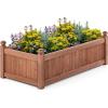 imageGiantex Acacia Wood Raised Garden Bed 44x23x16 Rectangular Planter Box wBlack Liner for Growing Vegetable Flower Herb Fruit Easy Assembly Outdoor Planting Bed for Backyard Garden LawnBrown