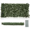 imageGiantex Artificial Ivy Privacy Fence 2 Pack  120 x 40 Artificial Hedges Fence Faux Lily Leaf Greenery Wall Screen Decorative Outdoor Privacy Screen for Garden Patio Balcony Dark Green