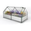 imageGiantex Galvanized Steel Raised Garden Bed with Mini Greenhouse Outdoor Metal Planter Box Kit with Large Rollup PVC Cover 71x 355x 36 Planter Raised Bed for Growing Flower Herb Vegetable FruitSilver