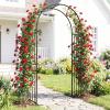 imageGiantex Garden Arch Outdoor Metal Arbor Trellis 86 Heavy Duty Steel Pergola Arch with Ground Stakes for Climbing Plants Wedding Party amp Backyard Decoration 1 Pack1 Pack