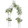 imageGiantex Metal Garden Arbor 75 FT Heavy Duty Arch Trellis for Climbing Plants Decorative Outdoor Garden Archway with Pointed Legs Wedding Arbor for Party Backyard Lawn Ceremony Decoration49W x 113H