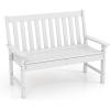 imageGiantex Outdoor Bench 52Inch Outside Bench AllWeather HDPE Park Bench with Backrest and Armrests 705 lbs Weight Capacity 2Person Slatted Patio Bench for Porch Yard Lawn Garden Bench WhiteWhite
