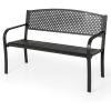 imageGiantex Outdoor Bench Garden Bench with Iron Steel Frame PVC Backrest Mesh Pattern Ergonomic Armrests 500 lbs Metal Outside Bench for Patio Park Porch Lawn Yard Balcony Path Entryway Deck5024335