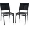 imageGiantex Outdoor Patio Dining Chair Set of 4 Armless Dining Chair with Breathable Fabric Seat amp Backrest Heavy Duty Aluminum Frame Outside Lightweight Patio Chairs for Porch Garden Yard Poolside2 Count Pack of 1