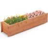 imageGiantex Raised Garden Bed 44 x 11 x 10 Wood Planter Box with Drainage Holes Outdoor Rectangular Raised Beds for Flower Vegetable Herb
