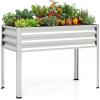 imageGiantex Raised Garden Bed with Legs 44 x 22 x 32 Metal Large Elevated Planter Box for Vegetable Flower Fruit Herb Heavy Duty Outdoor Gardening Planter for Backyard Patio Balcony GraySilver