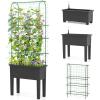 imageGiantex Raised Garden Bed with Legs amp Trellis for Climbing Plants SelfWatering Planter Box wWater Level Gauge for Vine Flower Herb Vegetable 295x135x76295x135x76