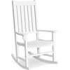 imageGiantex Rocking Chair Acacia Wood Frame Outdooramp Indoor for Garden Lawn Balcony Backyard and Patio Porch Rocker 1 BlackWhite