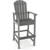 imageGiantex Set of 2 HDPE Outdoor Bar Stools All Weather Tall Adirondack Chair with Armrest Footrest Load 360Lbs Counter Height Bar Stool for Patio Garden Yard Indoor Or Outdoor Use TurquoiseGrey