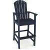 imageGiantex Set of 2 HDPE Outdoor Bar Stools All Weather Tall Adirondack Chair with Armrest Footrest Load 360Lbs Counter Height Bar Stool for Patio Garden Yard Indoor Or Outdoor Use TurquoiseNavy