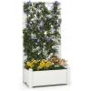 imageGiantex Set of 2 Raised Garden Bed with Trellis 59 SelfWatering Planter Box with Water Level Indicator amp Removable Space Dividers High Trellis for Climbing Vine Plant Hanging Indoor Outdoor UseGreyish White