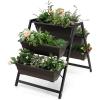 imageGiantex Vertical Raised Garden Bed 5 Planter Boxes Container wDrainage Holes 31H Freestanding HeavyDuty Metal Frame Indoor Outdoor Raised Bed for Vegetables Herbs Flowers to Grow1