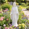 imageGiantex Virgin Mary Garden Statue 295 Blessed Mother Outdoor Religious Statue with Serpent WeatherResistant MgO Catholic Yard Decor for Lawn Patio Prayer Garden amp Memorial Distressed Ivory