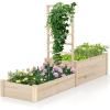 imageGiantex Wooden Raised Garden Bed Rectangular Planter Box for Vegetables Fruits Flowers Herbs 48 Lx24 Wx10 H Outdoor Elevated Planting Bed for Garden Backyard Lawn Patio87x25x52