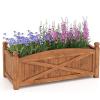 imageGiantex Wooden Raised Garden Bed w 5 Drainage Holes Elevated Rectangular Outdoor Planter Box for Flowers Herbs Vegetables Wood Gardening Container for Patio Garden Yard Balcony 36 x 16 x 151