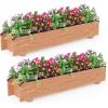 imageGiantex Wooden Raised Garden Bed w 5 Drainage Holes Elevated Rectangular Outdoor Planter Box for Flowers Herbs Vegetables Wood Gardening Container for Patio Garden Yard Balcony 36 x 16 x 152