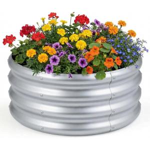 imageGiantex 2 Pack 4 x 2 x 2 FT Galvanized Raised Garden Bed Rectangular Metal Planter Box with OpenEnded Base for Sapling Vegetable Flower Fruit Outdoor Plant Container Kit for Patio amp Lawn Sliver1