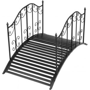 imageGiantex 33 FT Metal Garden Bridge 330 lbs Capacity Outdoor Landscape Bridges with PowderCoated Finish amp Scrollwork Rails Decorative Bridge for Backyard Lawn Garden Pathway Easy Assembly47 x 27 x 28