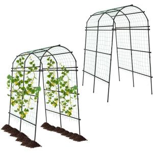 imageGiantex Garden Arch Trellis for Climbing Plants 75 FT HeavyDuty Cucumber Trellis with PECoated Steel Frame RustResistant Archway for Raised Bed Outdoor Vegetable amp Vine Support2