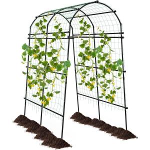 imageGiantex Garden Arch Trellis for Climbing Plants 75 FT HeavyDuty Cucumber Trellis with PECoated Steel Frame RustResistant Archway for Raised Bed Outdoor Vegetable amp Vine Support1