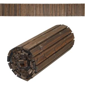 imageGiantex Garden Pathway Roll Up  12ft Wood Walkway 22 inch Width No Assembly Required Outdoor Decorative Boardwalk Sidewalk Flooring Pavers for Lawns Backyard Patio Wedding Carbonized BrownCarbonized Brown