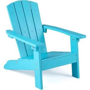 imageGiantex Kids Adirondack Chair AllWeather HIPS Childrens Outdoor Chair wErgonomic Design Toddler Lawn Chairs for Age 38 Kids Beach Chair for Garden Patio Backyard 1TurquoiseTurquoise