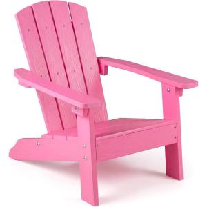 imageGiantex Kids Adirondack Chair AllWeather HIPS Childrens Outdoor Chair wErgonomic Design Toddler Lawn Chairs for Age 38 Kids Beach Chair for Garden Patio Backyard 1TurquoisePink