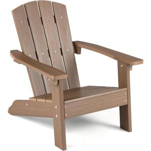 imageGiantex Kids Adirondack Chair AllWeather HIPS Childrens Outdoor Chair wErgonomic Design Toddler Lawn Chairs for Age 38 Kids Beach Chair for Garden Patio Backyard 1TurquoiseTaupe