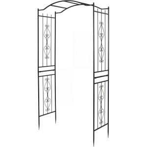 imageGiantex Metal Garden Arbor 75 FT Heavy Duty Arch Trellis for Climbing Plants Decorative Outdoor Garden Archway with Pointed Legs Wedding Arbor for Party Backyard Lawn Ceremony Decoration44W x 90H
