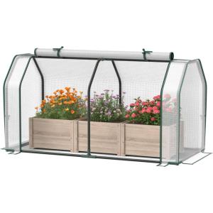 imageGiantex Mini Portable Greenhouse  for Raised Garden Bed 47x215x24 Outdoor Greenhouses with PE Cover RollUp Zipper Door Waterproof Plant Shelter for Garden Patio Lawn Vegetables amp Flowers