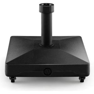 imageGiantex Umbrella Base with Wheels 54 lbs Fillable Mobile Umbrella Base Water or Sand Filled Heavy Duty Weighted Market Table Umbrella Stand Holder for Patio Poolside Deck Garden Outdoor