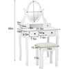 image:imageCHARMAID Girls Vanity Set with Lighted Mirror and Stool Princess Makeup Table with 12 Lights and 5 Drawers White Dressing Desk with Rotatable Mirror and Cushioned Stool for Girls Kids12 Lights