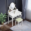 image:imageCHARMAID Girls Vanity Set with Lighted Mirror and Stool Princess Makeup Table with 12 Lights and 5 Drawers White Dressing Desk with Rotatable Mirror and Cushioned Stool for Girls Kids12 Lights