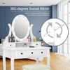 image:imageCHARMAID Girls Vanity Set with Lighted Mirror and Stool Princess Makeup Table with 12 Lights and 5 Drawers White Dressing Desk with Rotatable Mirror and Cushioned Stool for Girls Kids12 Lights