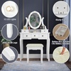 image:imageCHARMAID Girls Vanity Set with Lighted Mirror and Stool Princess Makeup Table with 12 Lights and 5 Drawers White Dressing Desk with Rotatable Mirror and Cushioned Stool for Girls Kids12 Lights