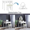image:imageCHARMAID Girls Vanity Set with Lighted Mirror and Stool Princess Makeup Table with 12 Lights and 5 Drawers White Dressing Desk with Rotatable Mirror and Cushioned Stool for Girls Kids12 Lights
