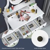 image:imageCHARMAID Girls Vanity Set with Lighted Mirror and Stool Princess Makeup Table with 12 Lights and 5 Drawers White Dressing Desk with Rotatable Mirror and Cushioned Stool for Girls Kids12 Lights