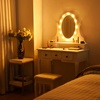 image:imageCHARMAID Girls Vanity Set with Lighted Mirror and Stool Princess Makeup Table with 12 Lights and 5 Drawers White Dressing Desk with Rotatable Mirror and Cushioned Stool for Girls Kids12 Lights
