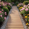 image:imageGiantex 12 FT Wooden Garden Pathway 215 W Roll Out Hardwood Walkway with NonSlip Surface Tools Free Assembly Outdoor Rustic Decorative Boardwalk Flooring Pavers for Backyard Carbonized BrownNatural Oak