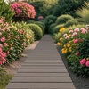 image:imageGiantex 12 FT Wooden Garden Pathway 215 W Roll Out Hardwood Walkway with NonSlip Surface Tools Free Assembly Outdoor Rustic Decorative Boardwalk Flooring Pavers for Backyard Carbonized BrownAsh Gray