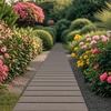image:imageGiantex 12 FT Wooden Garden Pathway 215 W Roll Out Hardwood Walkway with NonSlip Surface Tools Free Assembly Outdoor Rustic Decorative Boardwalk Flooring Pavers for Backyard Carbonized BrownAsh Gray