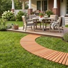 image:imageGiantex 12 FT Wooden Garden Pathway 215 W Roll Out Hardwood Walkway with NonSlip Surface Tools Free Assembly Outdoor Rustic Decorative Boardwalk Flooring Pavers for Backyard Carbonized BrownGolden Teak