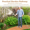 image:imageGiantex 12 FT Wooden Garden Pathway 215 W Roll Out Hardwood Walkway with NonSlip Surface Tools Free Assembly Outdoor Rustic Decorative Boardwalk Flooring Pavers for Backyard Carbonized BrownGolden Teak