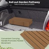 image:imageGiantex 12 FT Wooden Garden Pathway 215 W Roll Out Hardwood Walkway with NonSlip Surface Tools Free Assembly Outdoor Rustic Decorative Boardwalk Flooring Pavers for Backyard Carbonized BrownNatural Oak