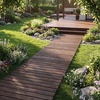image:imageGiantex 12 FT Wooden Garden Pathway 215 W Roll Out Hardwood Walkway with NonSlip Surface Tools Free Assembly Outdoor Rustic Decorative Boardwalk Flooring Pavers for Backyard Carbonized BrownCarbonized Brown