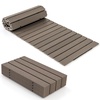 image:imageGiantex 12 FT Wooden Garden Pathway 215 W Roll Out Hardwood Walkway with NonSlip Surface Tools Free Assembly Outdoor Rustic Decorative Boardwalk Flooring Pavers for Backyard Carbonized BrownAsh Gray