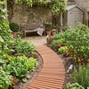 image:imageGiantex 12 FT Wooden Garden Pathway 215 W Roll Out Hardwood Walkway with NonSlip Surface Tools Free Assembly Outdoor Rustic Decorative Boardwalk Flooring Pavers for Backyard Carbonized BrownGolden Teak