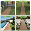 image:imageGiantex 12 FT Wooden Garden Pathway 215 W Roll Out Hardwood Walkway with NonSlip Surface Tools Free Assembly Outdoor Rustic Decorative Boardwalk Flooring Pavers for Backyard Carbonized BrownNatural Oak