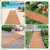 image:imageGiantex 12 FT Wooden Garden Pathway 215 W Roll Out Hardwood Walkway with NonSlip Surface Tools Free Assembly Outdoor Rustic Decorative Boardwalk Flooring Pavers for Backyard Carbonized BrownGolden Teak
